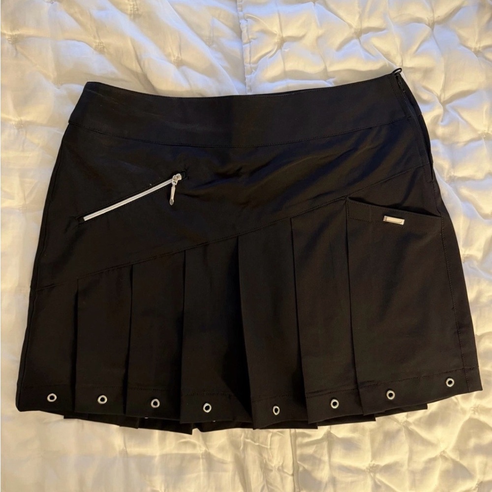 Jamie Sadock Black Mini Skirt with Pleats